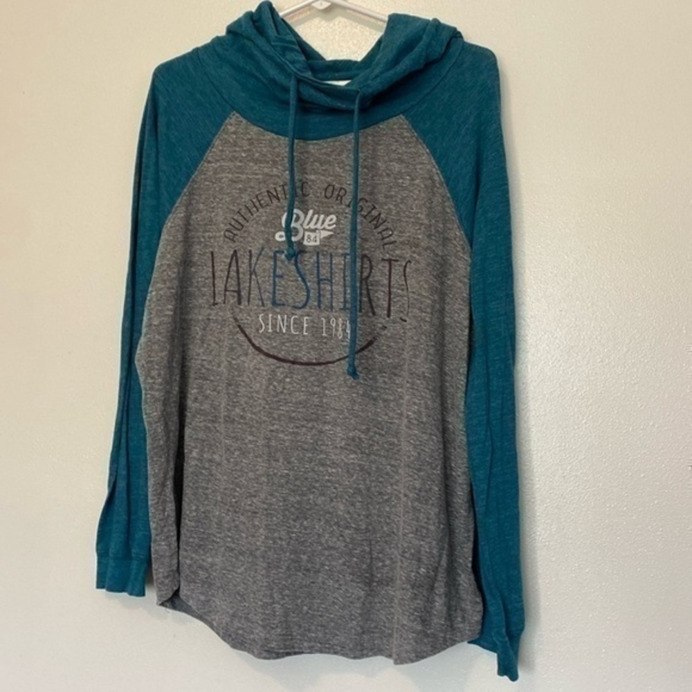 Blue 84 rayon cotton blend hooded long sleeve shirt XL